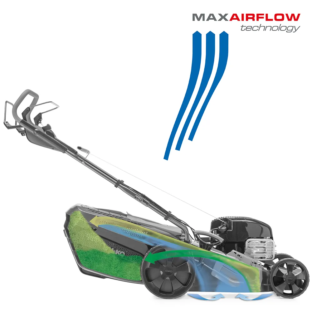 Technologie MaxAirflow | Proudění vzduchu a posekané trávy